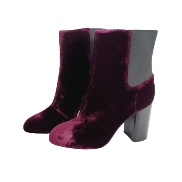Rag AND BONE AGNES RED VELVET CHELSEA BOOT NEW - Picture 4 of 16